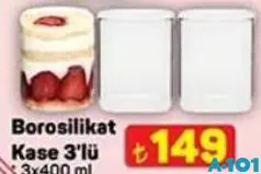 BOROSİLİKAT KASE 3'LÜ 3X400 ML
